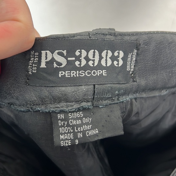 Vintage Periscope Genuine Leather Pants Black Biker Bikercore Motorcycle Bike - Picture 7 of 11